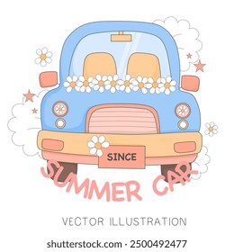 Logo Sommer-Vektorgrafik-Datei. Perfekt für T-Shirt, Becher, Aufkleber. Stockemblem einzeln auf weißem Hintergrund