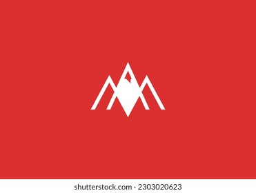 Logo Summit And Letter M. Modern, Minimalist, Technology, Business. Editable color.