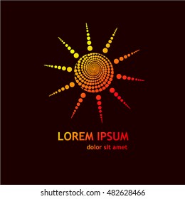 logo sun circles spiral. Vector