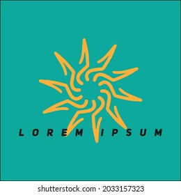 Logo with Sun concept simplified into awesome shape, editable vector file rot your brand or all of your graphic needs.