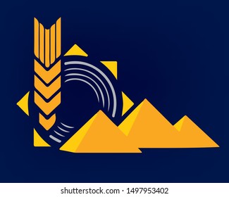 logo the sun and the ear of the pyramids