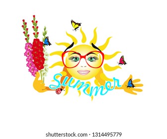 Logo sun happy summer
