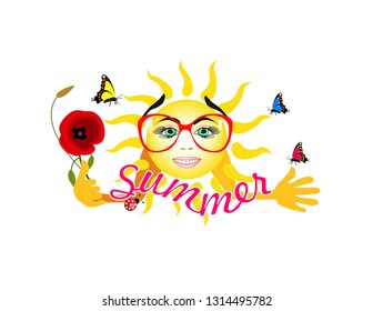 Logo sun happy summer