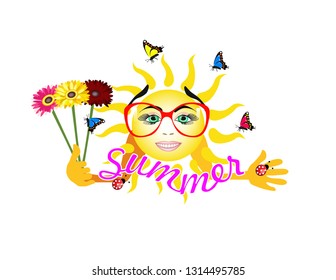 Logo sun happy summer