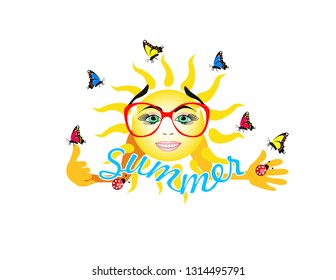 Logo sun happy summer