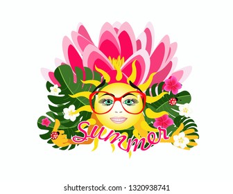 Logo sun happy summer