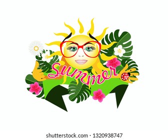 Logo sun happy summer