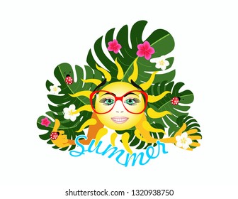 Logo sun happy summer