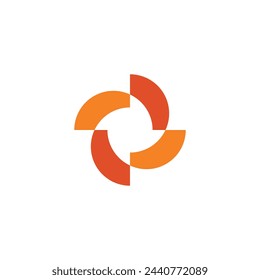 Logo sun light orange spin wheel with blank background