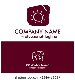 Logo of sun with minimalist design. Fun and playful sense of logo. 