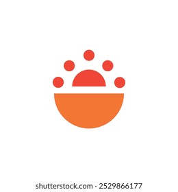 Logo sun rays dot unique design with blank background