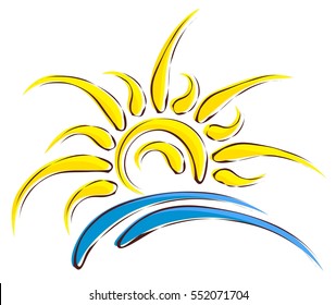 Logo Sun Sea Stock Vector (Royalty Free) 552071704 | Shutterstock
