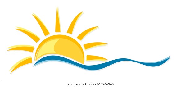 logo sun and sea. 