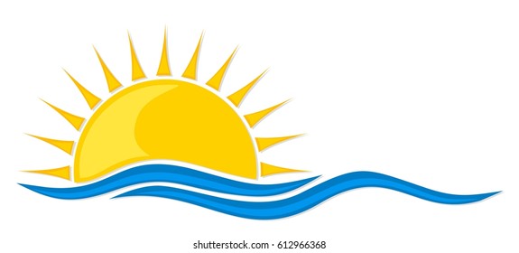 logo sun and sea. 