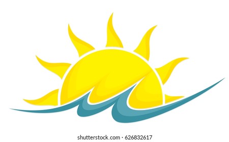 Sun Waves Icon Vector Illustration Stock Vector (Royalty Free) 198652148