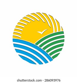 Logo of the sun of the sea and earth.