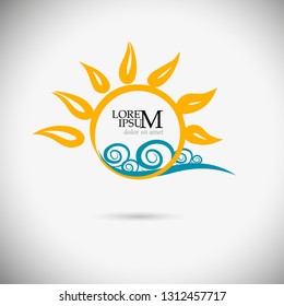 Logo sun and sea. Vector
