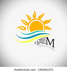 Logo sun and sea. Vector
