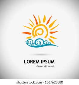 Logo sun and sea. Vector