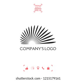 The logo of the sun, the sun's rays - a symbol of clarity, leadership and power