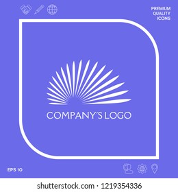 The logo of the sun, the sun's rays - a symbol of clarity, leadership and power