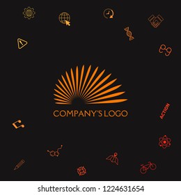 The logo of the sun, the sun's rays - a symbol of clarity, leadership and power