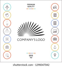 The logo of the sun, the sun's rays - a symbol of clarity, leadership and power