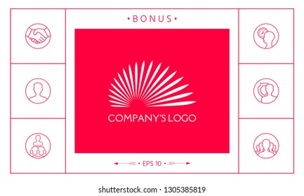 The logo of the sun, the sun's rays - a symbol of clarity, leadership and power