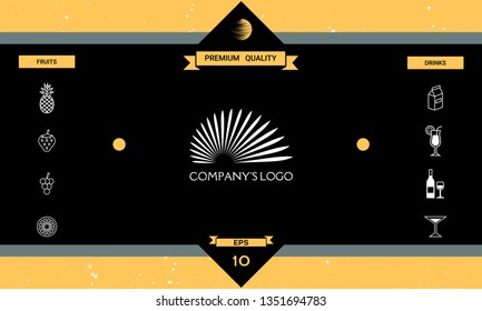 The logo of the sun, the sun's rays - a symbol of clarity, leadership and power