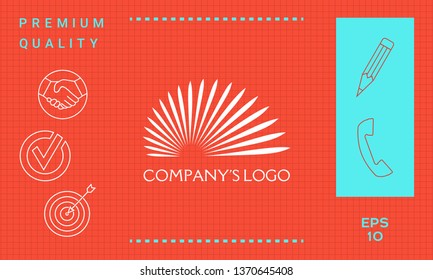 The logo of the sun, the sun's rays - a symbol of clarity, leadership and power