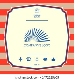 The logo of the sun, the sun's rays - a symbol of clarity, leadership and power