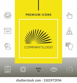 The logo of the sun, the sun's rays - a symbol of clarity, leadership and power