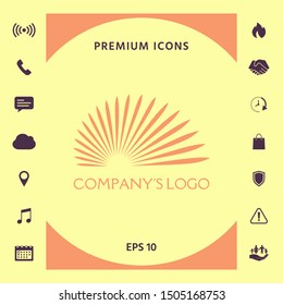 The logo of the sun, the sun's rays - a symbol of clarity, leadership and power