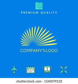 The logo of the sun, the sun's rays - a symbol of clarity, leadership and power