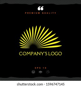 The logo of the sun, the sun's rays - a symbol of clarity, leadership and power