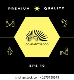 The logo of the sun, the sun's rays - a symbol of clarity, leadership and power