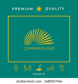 El logo del sol, los rayos del sol - un símbolo de claridad, liderazgo y poder