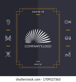The logo of the sun, the sun's rays - a symbol of clarity, leadership and power