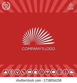 The logo of the sun, the sun's rays - a symbol of clarity, leadership and power