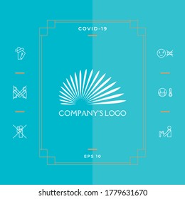 The logo of the sun, the sun's rays - a symbol of clarity, leadership and power