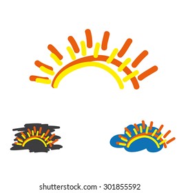 Logo. The sun and variations of its usage: the sun blot-cloud and sun with cloud.