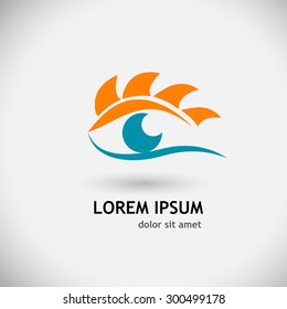 Logo sun wave. abstract eye. Vector