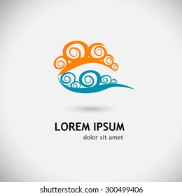 Logo sun wave. Vector