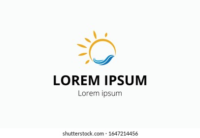 The logo is the sun, the waves of the sea.  The sun and the waves in the shape of a circle.  Summer, relaxation, heat.