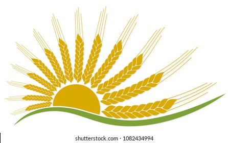 Logo of sun with wheat.