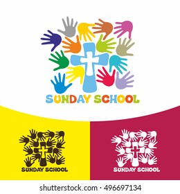 Logo Sunday school. Christian symbols. The Church of Jesus Christ.