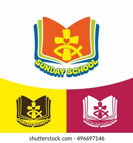 Logo Sunday school. Christian symbols. The Church of Jesus Christ.