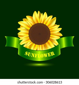 logo with sunflower for creating labels