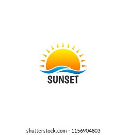 Logo sunset on isolated white background