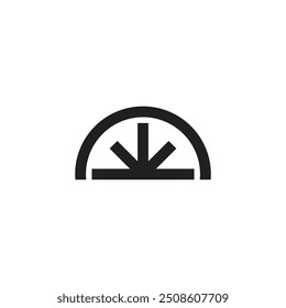 Logo sunset or sunrise unique design with blank background